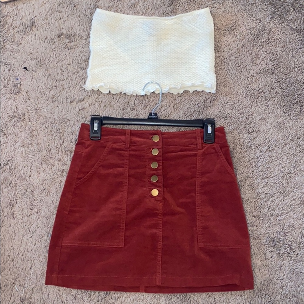Beige cropped tube top